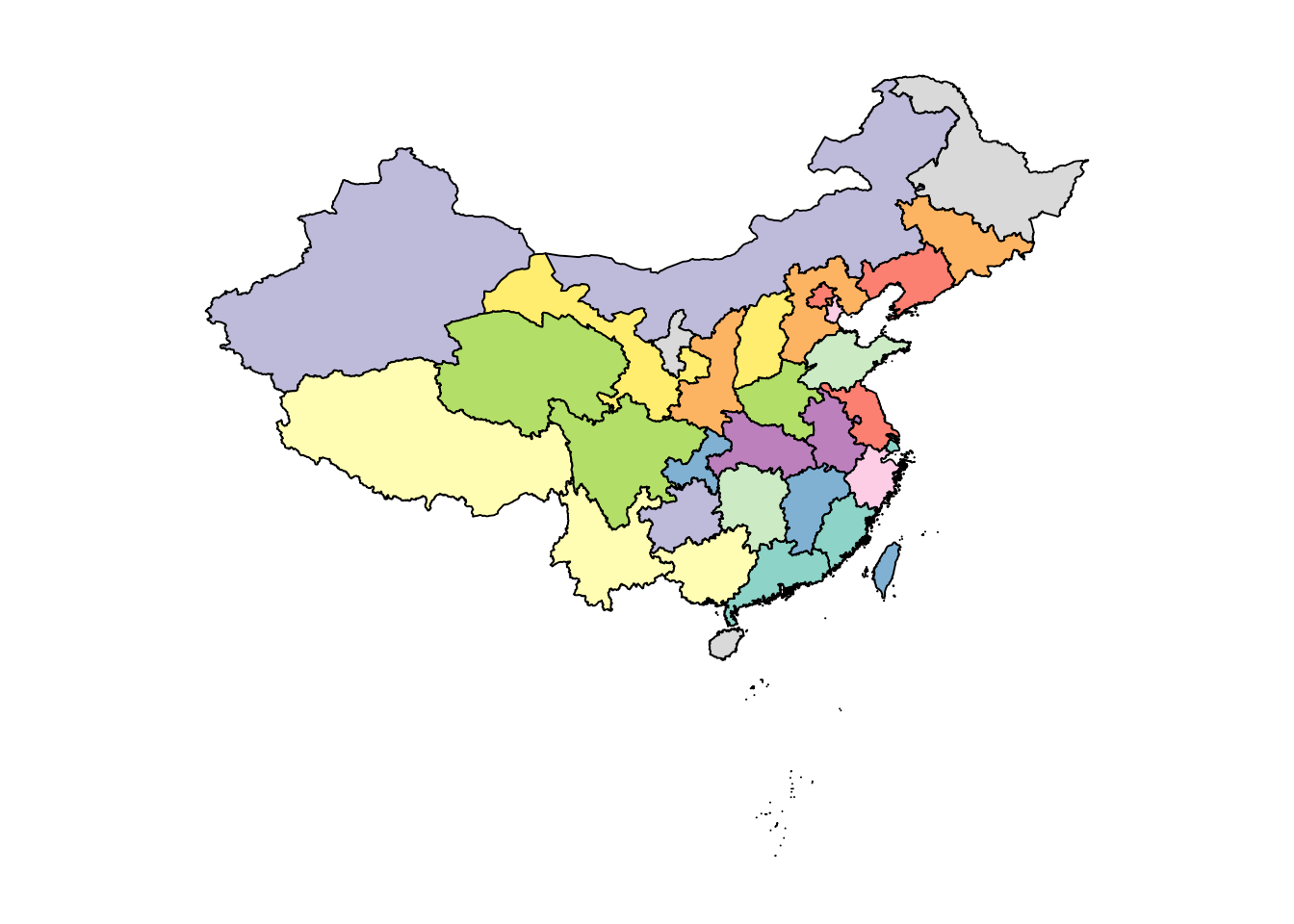 2009年统计之都提供的中国地图数据